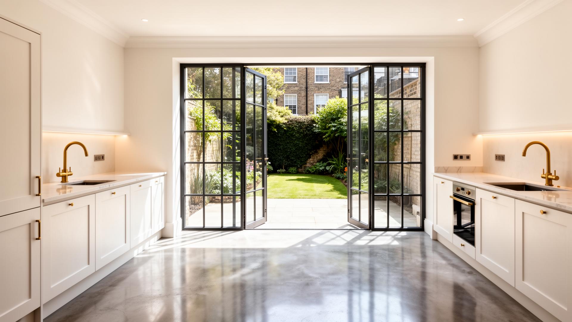 London kitchen extension with crittall doors